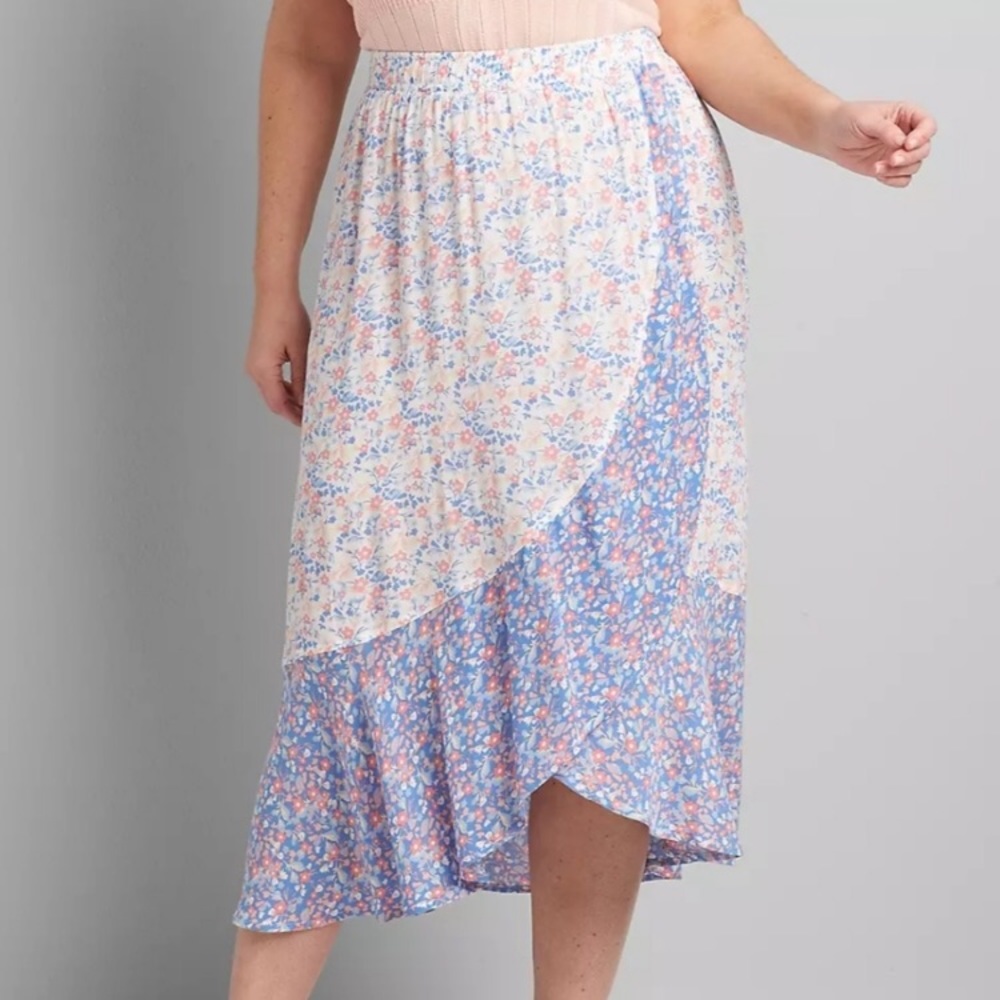 NWOT Lane Bryant Faux Wrap Skirt 14/16